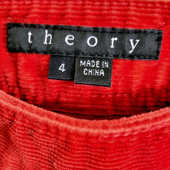 theory Shisila Reactive Cord Burnt Orange Flared Bell Bottom Pants Women's Sz 4 - Picture 6 of 8